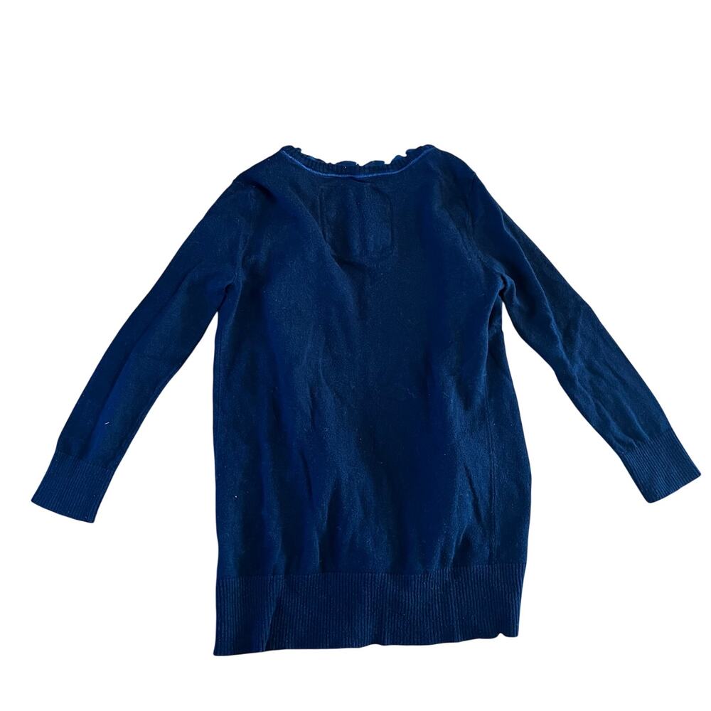 Abercrombie & Fitch Vintage Y2K Navy Blue Open Front Ruffle Cardigan | S - Picture 2 of 3